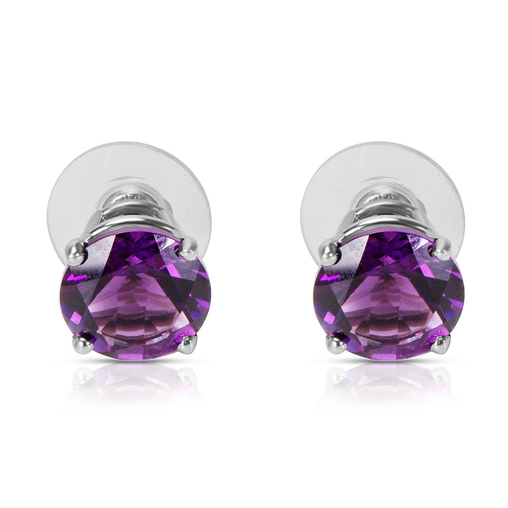 BRAND NEW Created Amethyst Fashion Earrings in Sterling Silver